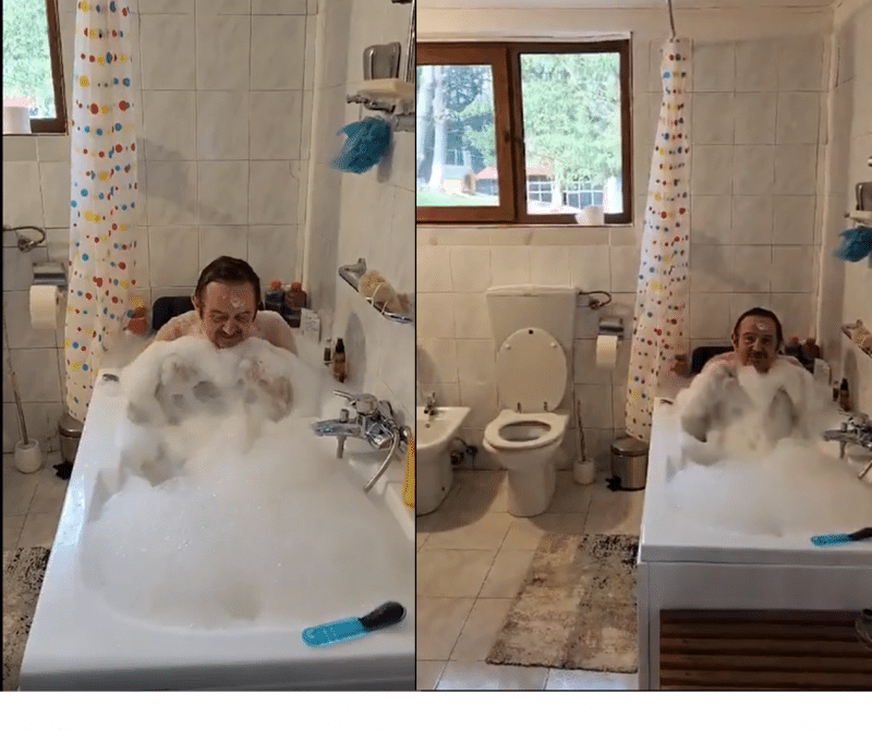 VIDEO / Imagini halucinante cu Dan Ilie Morega, ex-prefectul Gorjului, direct din cada cu spume